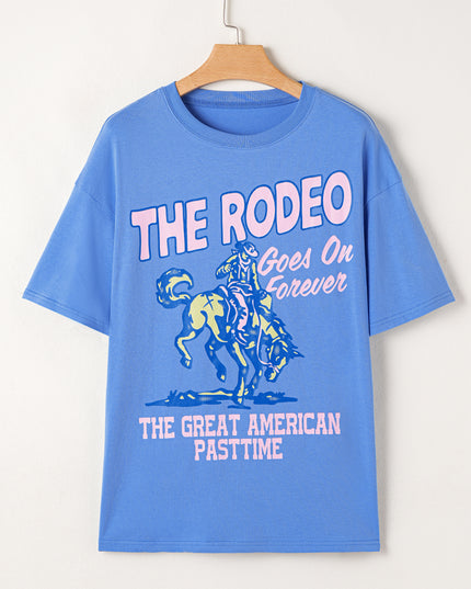 Sky Blue Rodeo Letter Graphic Tee