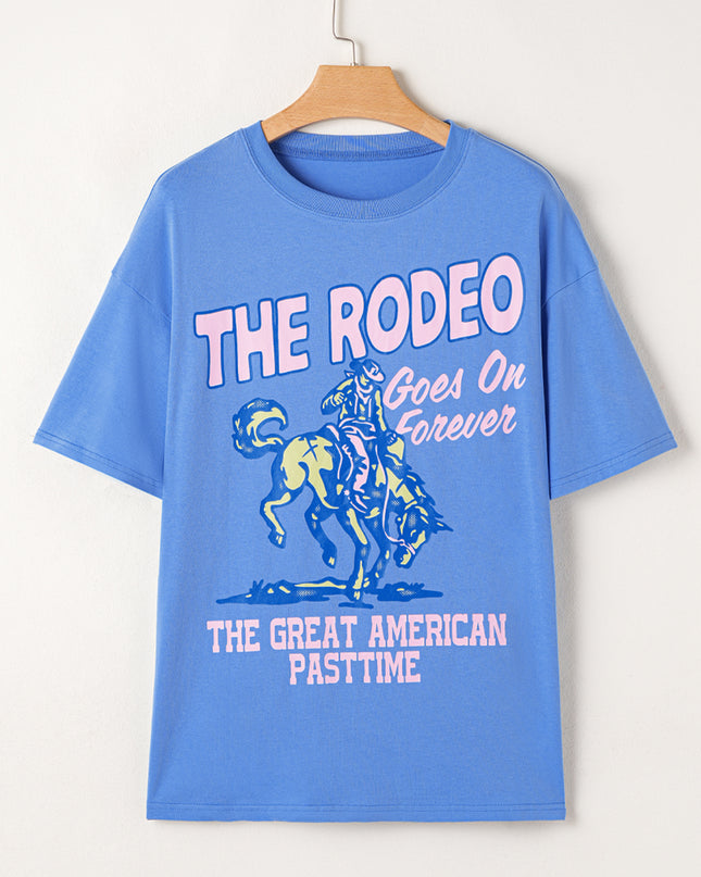 Sky Blue Rodeo Letter Graphic Tee