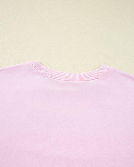 Pink GAME DAY Football Print Casual Sweatshirt